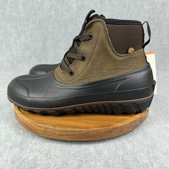 Bogs Boots Mens Size 9 Casual Lace Black Brown Duck Boots Waterproof Neo-Tech - Picture 4 of 10